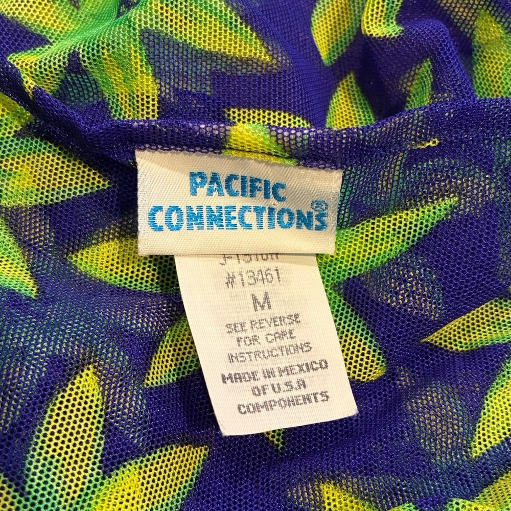 Vintage 90s Pacific‎ Connections Floral Sheer Swim Tie Cover Up Skirt Medium - Picture 4 of 5
